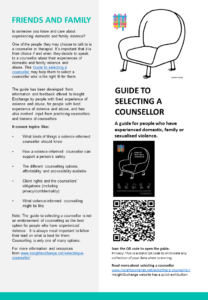Guide to selecting counselling - Poster for family and friend image