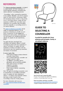 Guide to selecting counselling - Poster for referrers image