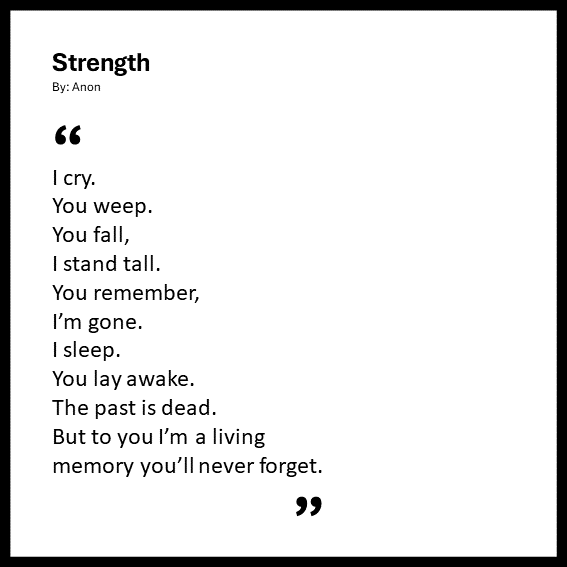 Poetry - Strength - Anon